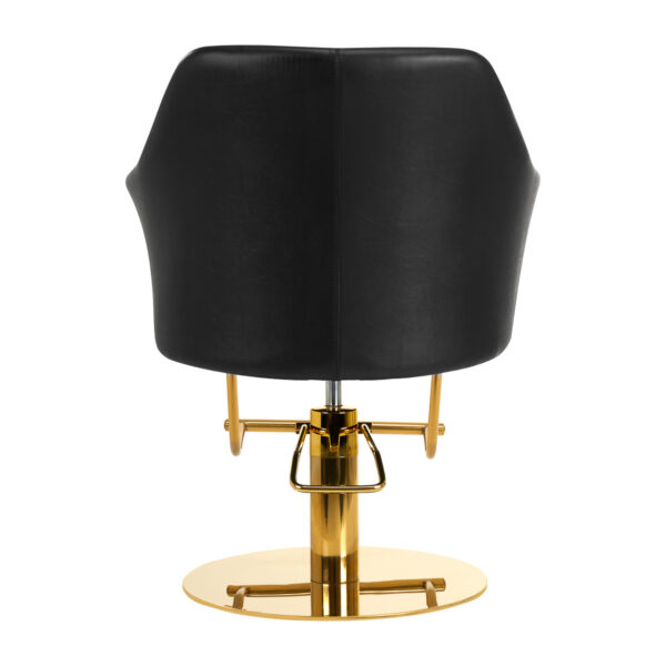 Scaun coafor Gabbiano Marbella cu suport picioare auriu, negru, negru, imaginea 4