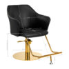 Scaun coafor Gabbiano Marbella cu suport picioare auriu, negru, negru, imaginea 8