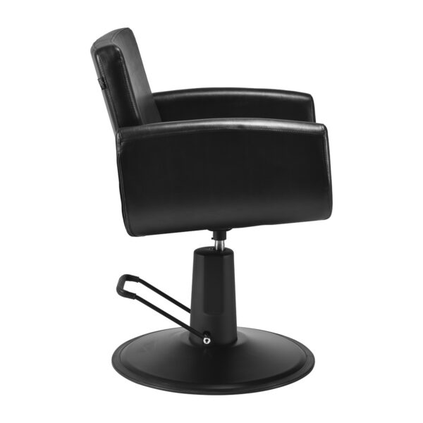 Scaun coafor Gabbiano Mataro hidraulic cu linii rotunjite, negru, imaginea 4