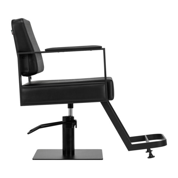 Scaun coafor Gabbiano Modena hidraulic, bază pătrată, stil loft, negru, imaginea 2