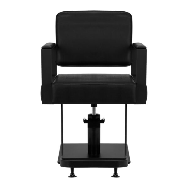 Scaun coafor Gabbiano Modena hidraulic, bază pătrată, stil loft, negru, imaginea 3