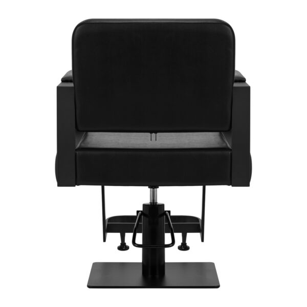 Scaun coafor Gabbiano Modena hidraulic, bază pătrată, stil loft, negru, imaginea 4