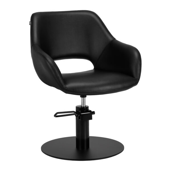 Scaun coafor Gabbiano Morena Modern hidraulic, bază rotundă mată, negru
