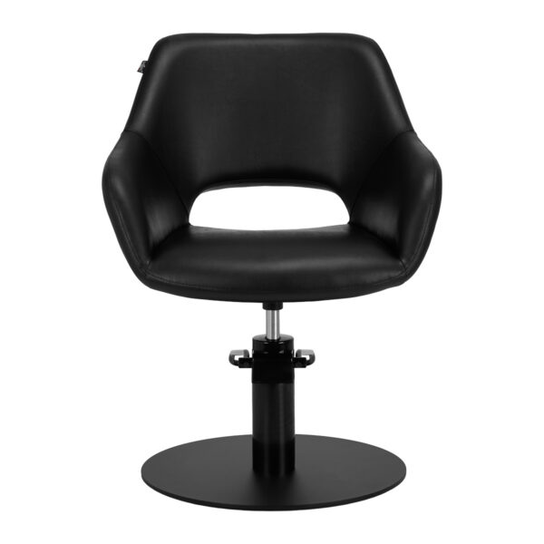 Scaun coafor Gabbiano Morena Modern hidraulic, bază rotundă mată, negru, imaginea 3