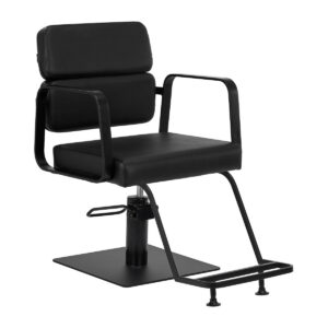 Scaun coafor Gabbiano Porto-BM cu bază pătrată, negru, negru, imaginea 1