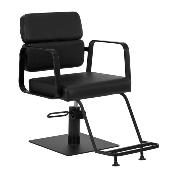 Scaun coafor Gabbiano Porto-BM cu bază pătrată, negru, negru, imaginea 1