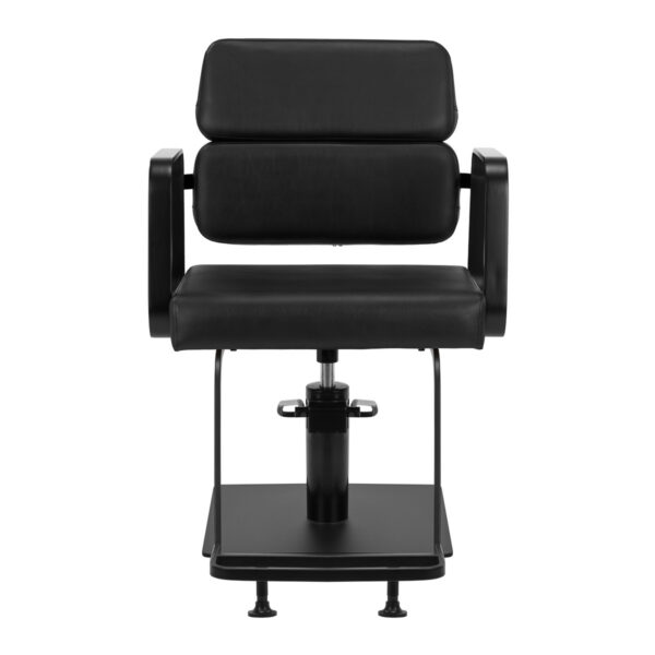 Scaun coafor Gabbiano Porto-BM cu bază pătrată, negru, negru, imaginea 3
