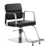Scaun coafor Gabbiano Porto cu suport picioare, negru, negru, imaginea 1