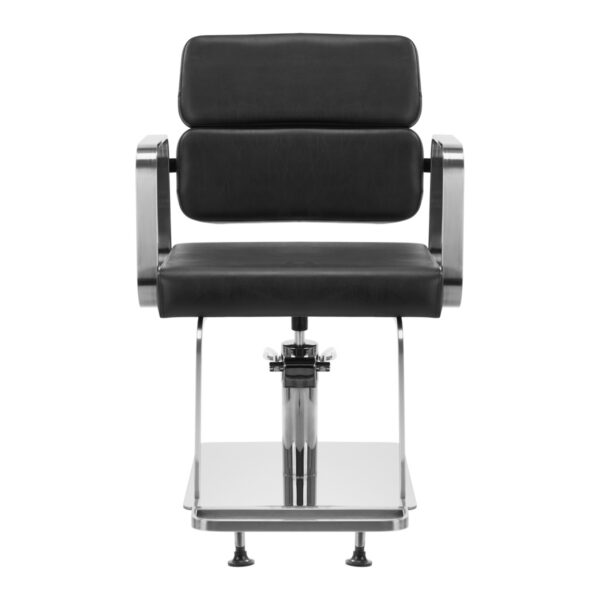 Scaun coafor Gabbiano Porto cu suport picioare, negru, negru, imaginea 3