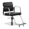 Scaun coafor Gabbiano Porto cu suport picioare, negru, negru, imaginea 9