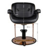 Scaun coafor Gabbiano Venice cu design original, negru, negru, imaginea 5