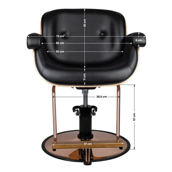 Scaun coafor Gabbiano Venice cu design original, negru, negru, imaginea 5