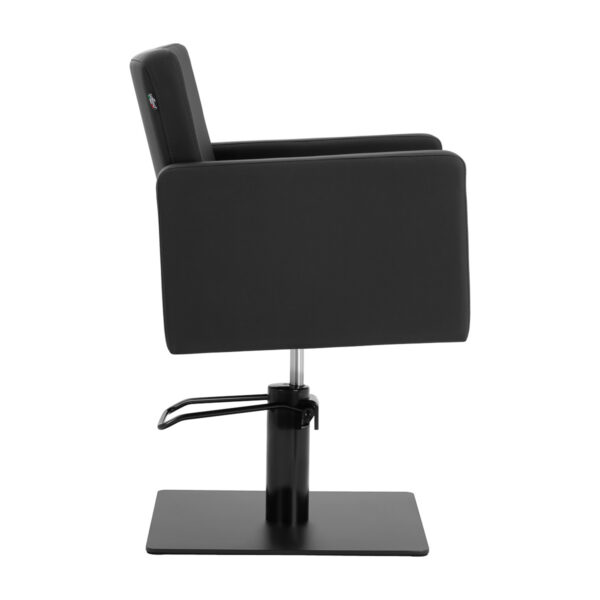 Scaun coafor Gabbiano Vitoria hidraulic cu bază pătrată, negru, imaginea 3