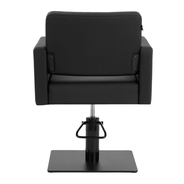 Scaun coafor Gabbiano Vitoria hidraulic cu bază pătrată, negru, imaginea 4