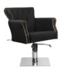 Scaun coafor Hair System BER 8541 cu bază pătrată inox, negru, negru, imaginea 1