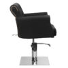 Scaun coafor Hair System BER 8541 cu bază pătrată inox, negru, negru, imaginea 3
