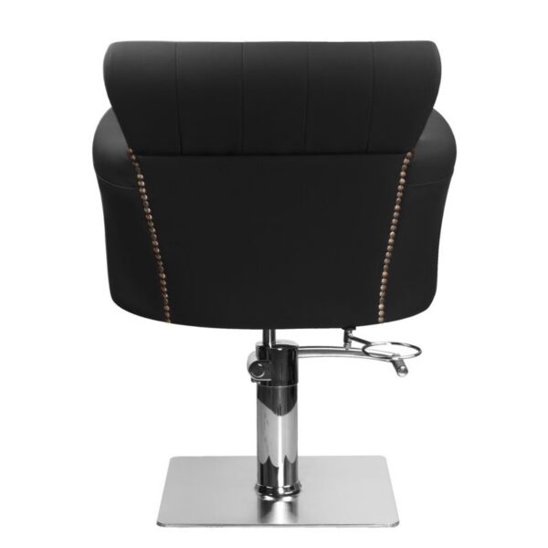 Scaun coafor Hair System BER 8541 cu bază pătrată inox, negru, negru, imaginea 4