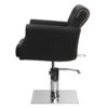 Scaun coafor Hair System BER 8541 cu bază pătrată inox, negru, negru, imaginea 5