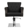 Scaun coafor Hair System BER 8541 cu bază pătrată inox, negru, negru, imaginea 6