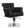 Scaun coafor Hair System BER 8541 cu bază pătrată inox, negru, negru, imaginea 7