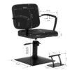 Scaun coafor Hair System Edge Noir cu suport picioare, negru, negru, imaginea 10