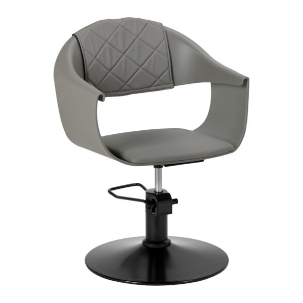 Scaun coafor Hair System Halo Grey hidraulic, gri cu bază neagră, gri, imaginea 1 Scaun coafor Hair System Halo Grey hidraulic, gri cu bază neagră, gri, imaginea 1
