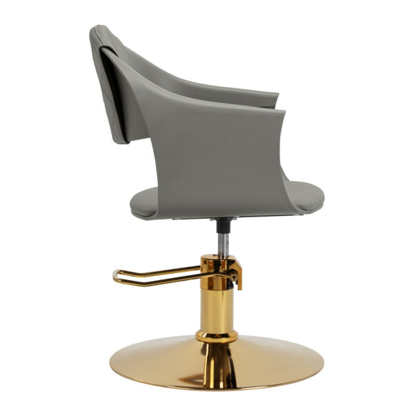 Scaun coafor Hair System Halo hidraulic, gri cu bază aurie, gri, imaginea 3
