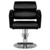 Scaun coafor Hair System HS02 cu bază cromată, negru, negru, imaginea 3