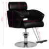 Scaun coafor Hair System HS02 cu bază cromată, negru, negru, imaginea 6