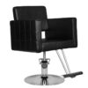 Scaun coafor Hair System HS33 modern, cu bază cromată, negru, negru, imaginea 1