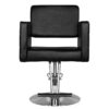 Scaun coafor Hair System HS33 modern, cu bază cromată, negru, negru, imaginea 2