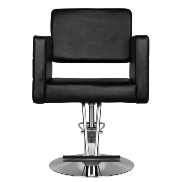 Scaun coafor Hair System HS33 modern, cu bază cromată, negru, negru, imaginea 2