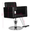 Scaun coafor Hair System HS33 modern, cu bază cromată, negru, negru, imaginea 5