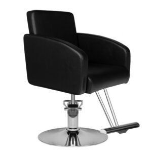 Scaun coafor Hair System HS40 cu bază cromată, negru, negru, imaginea 1