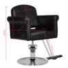 Scaun coafor Hair System HS69 modern, cu bază cromată, negru, negru, imaginea 5