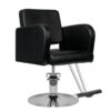 Scaun coafor Hair System HS92 cu bază cromată, negru, negru, imaginea 1