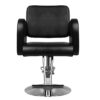 Scaun coafor Hair System HS92 cu bază cromată, negru, negru, imaginea 2