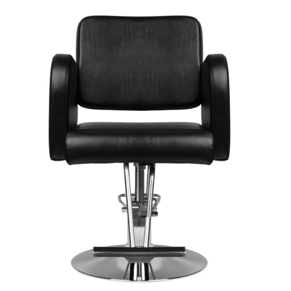 Scaun coafor Hair System HS92 cu bază cromată, negru, negru, imaginea 2