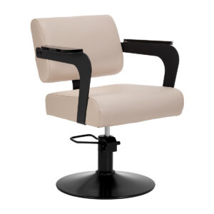 Scaun coafor Hair System Jet Latte cu cotiere din acril, bej, bej, imaginea 1