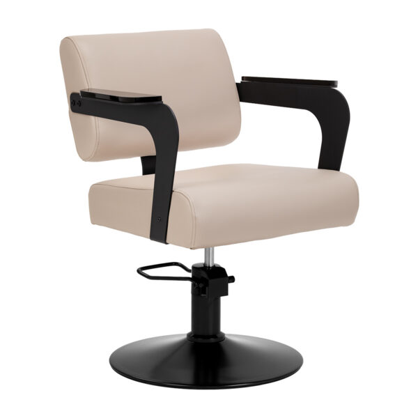 Scaun coafor Hair System Jet Latte cu cotiere din acril, bej, bej, imaginea 1
