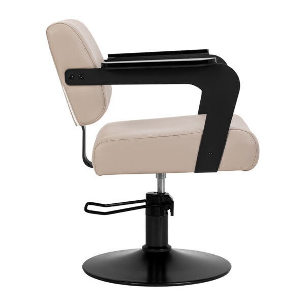 Scaun coafor Hair System Jet Latte cu cotiere din acril, bej, bej, imaginea 3