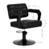 Scaun coafor Hair System Jet Noir cu cotiere din acril, negru, negru, imaginea 8