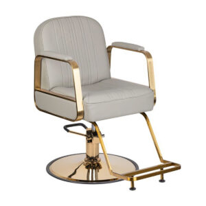 Scaun coafor hidraulic Gabbiano Acri Gold, bej, bej, imaginea 1
