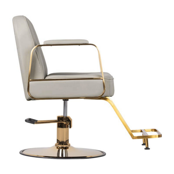 Scaun coafor hidraulic Gabbiano Acri Gold, bej, bej, imaginea 3