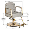 Scaun coafor hidraulic Gabbiano Acri Gold, bej, bej, imaginea 7