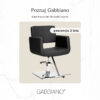 Scaun coafor hidraulic Gabbiano Helsinki cu suport pentru picioare, negru, imaginea 8
