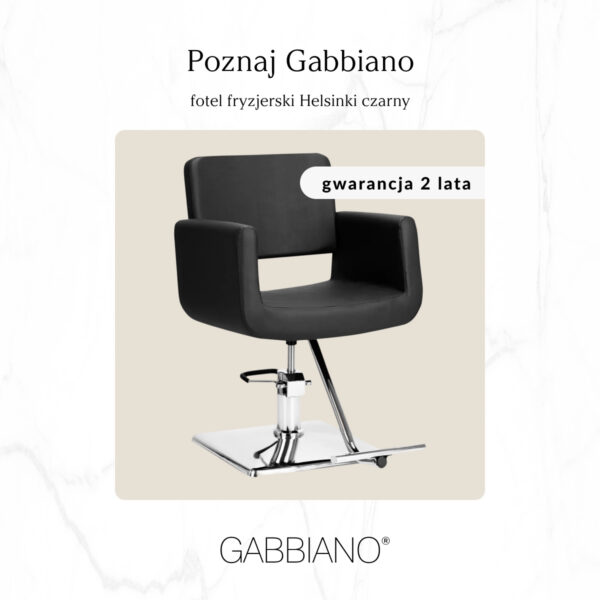 Scaun coafor hidraulic Gabbiano Helsinki cu suport pentru picioare, negru, imaginea 8