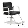 Scaun coafor hidraulic Gabbiano Porto, cadru alb, negru