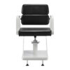 Scaun coafor hidraulic Gabbiano Porto, cadru alb, negru, imaginea 2