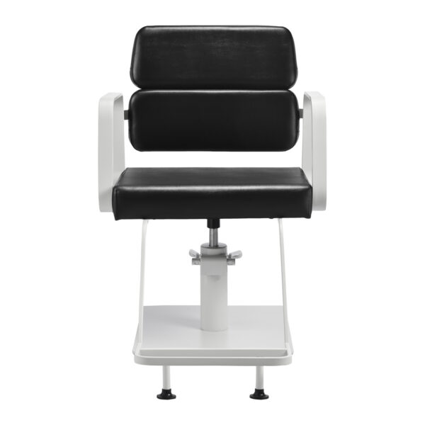 Scaun coafor hidraulic Gabbiano Porto, cadru alb, negru, imaginea 2
